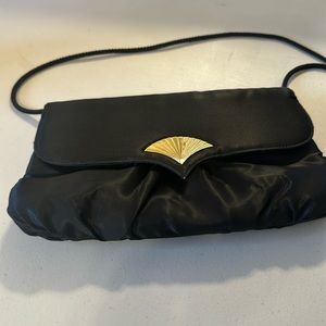 Black Satin Shoulder Bag